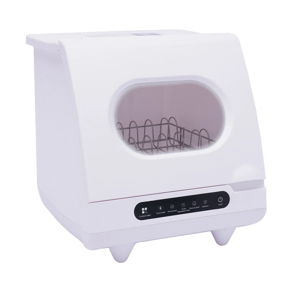 1200W White Portable Tabletop Dishwasher 2-6 Sets, Compact Dishwasher with Tank,Leak-Proof Drying, 360�� Spray Arm, 5 Programmes, for Houses, Flats and Dormitories