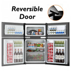 Costway Refrigerator Small Freezer Cooler Fridge Compact 3.2 cu ft. Unit, Grey
