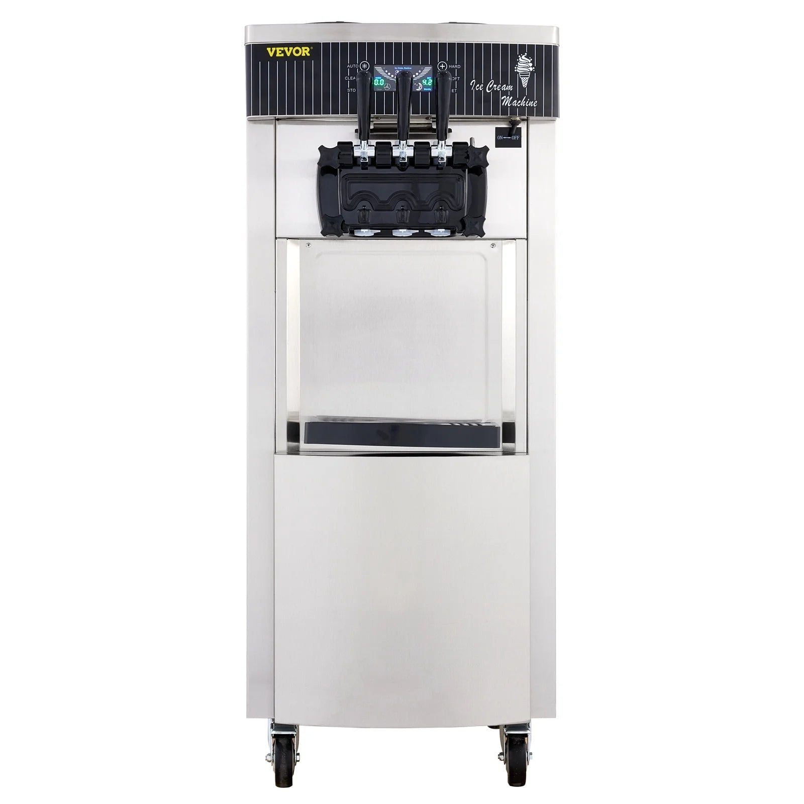 VEVOR 2200W Commercial Soft Ice Cream Machine 3 Flavors 5.3 to 7.4Gallons per Hour Auto Clean LED Panel Perfect for Restaurants Snack Bar supermarkets 2200W