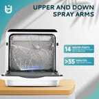 EUHOMY Portable Countertop Dishwashers with 5-Liter Built-in Water Tank and Air-Dry Function