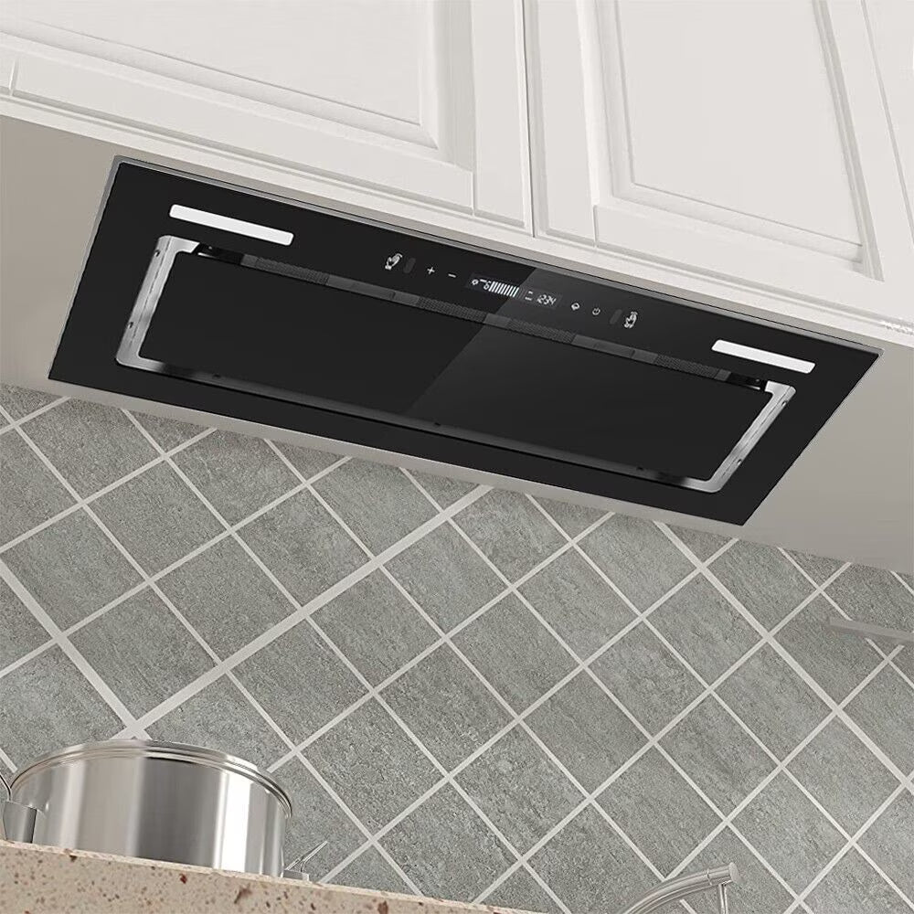 30 inch Built-in Insert Range Hood 900CFM Tempered Glass Kitchen Vent Hood