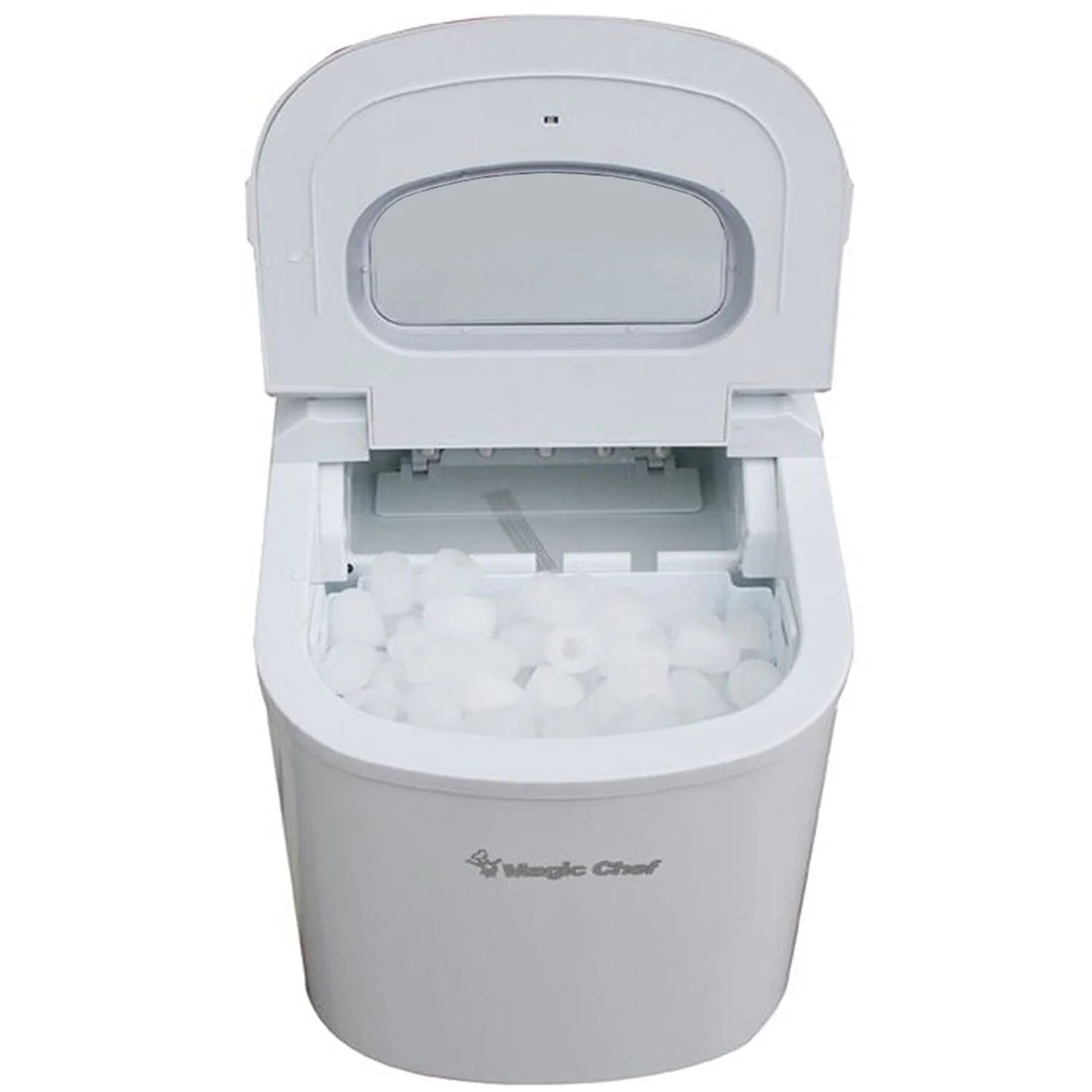 Magic Chef 27 lb. Capacity Portable Countertop Ice Maker, White and Makes Bullet Ice