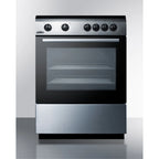 24" wide smooth top electric range in slide-in style and white finish, with storage drawer and large oven window in black glass