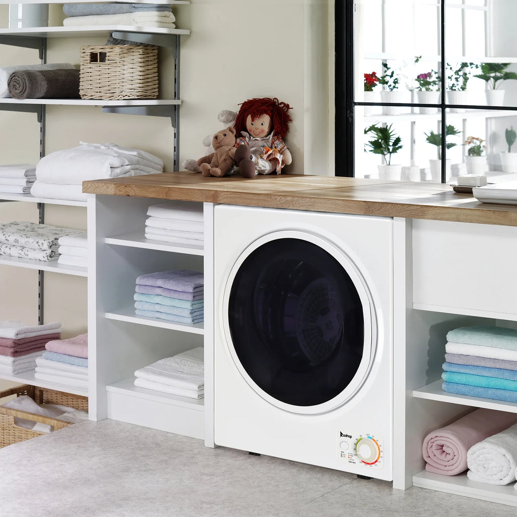 GYM25-78 Compact Portable Household clothes Dryer 1.6cuft with Stainless Steel Drum Black and White 120V MECHANICAL Control ETL Certification