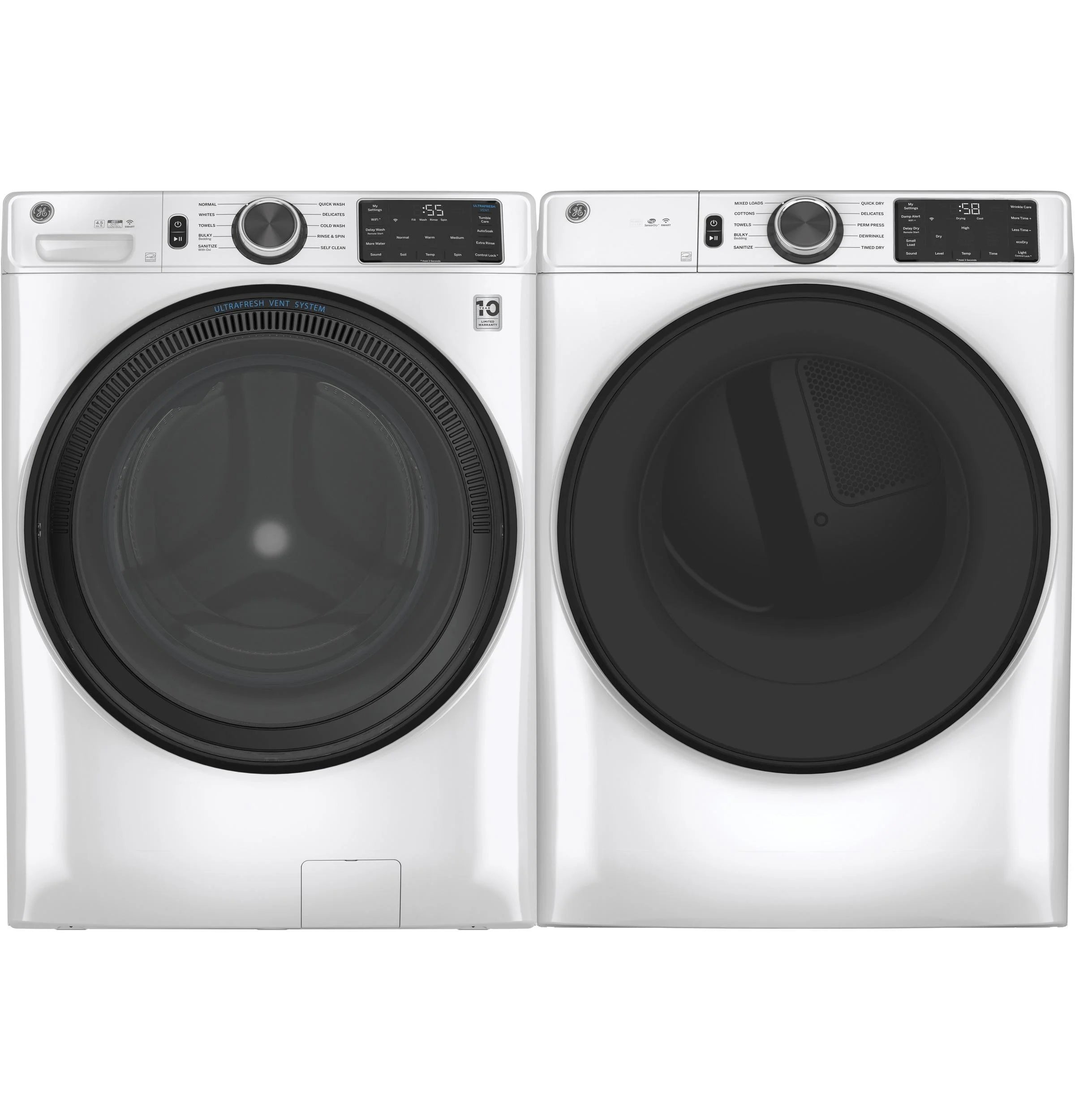 GE? 7.8 cu. ft. Capacity Smart Front Load Electric Dryer