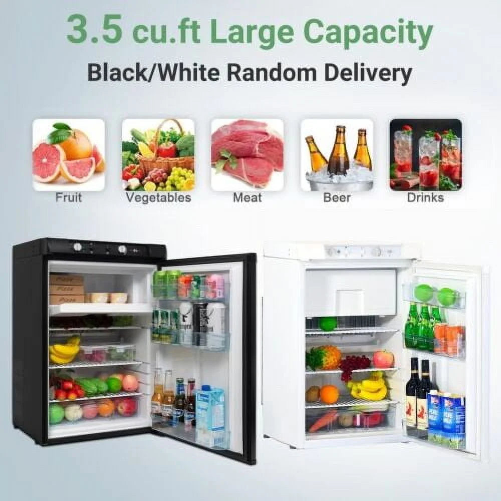 Smad 3 Way Fridge Gas/12V/110V 3.5 Cu.ft Propane Camping Refrigerator Fridge