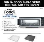 Restored Ninja SP101 Foodi 8-in-1 Digital Air Fry, Large Toaster Oven, Flip-Away for Storage, Dehydrate, Keep Warm, 1800 Watts, XL Capacity, (Stainless Steel) (Refurbished)