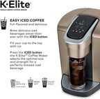 Keurig K-Elite Coffee Maker, Single Serve K-Cup Pod Coffee Brewer, With Iced Coffee Capability, Brushed Slate
