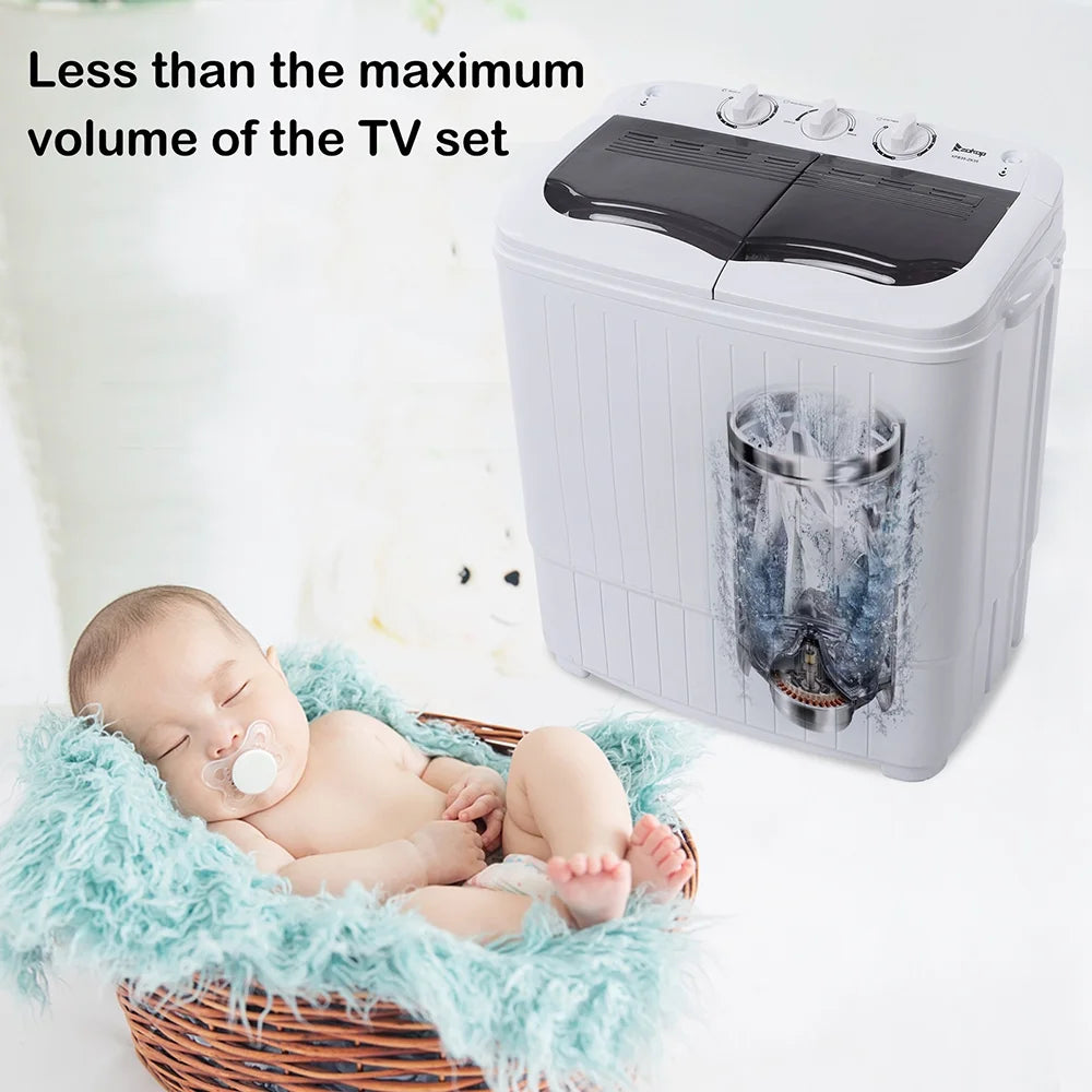 Washing Machine, 14.3 lbs Twin Tub Washer Machine and Dryer Gray
