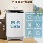 Qhomic Portable Washing Machine, 15.6lbs Dryer & Washer Combo, 10 Programs 8 Water Level Fully Automatic Washing Machine for RVs, Apartments, Home