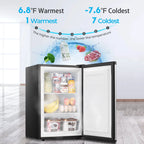 WAA 3.0 Cu.ft Small Freezer, Mini Upright Freezer with Adjustable Thermostat, Removable Shelves, Reversible Single Door, for Bedroom/Home/Dorms/Apartment, Silver