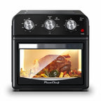 12.5 Quart Air Fryer Convection Toaster Oven, 1500W, 4 Cooking Modes, 7-in-1 Multifunction with Roast, Bake, Grill, Broil, Toast, Dehydrate, Defrost, Stainless Steel, Black