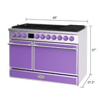 Akicon 48 Inch Freestanding Gas Range with 8 Sealed Burners Cooktop, 6.7 Cu.Ft. Dual Zone Capacity, Natural Gas/LP Convertible-BSGBGGA1