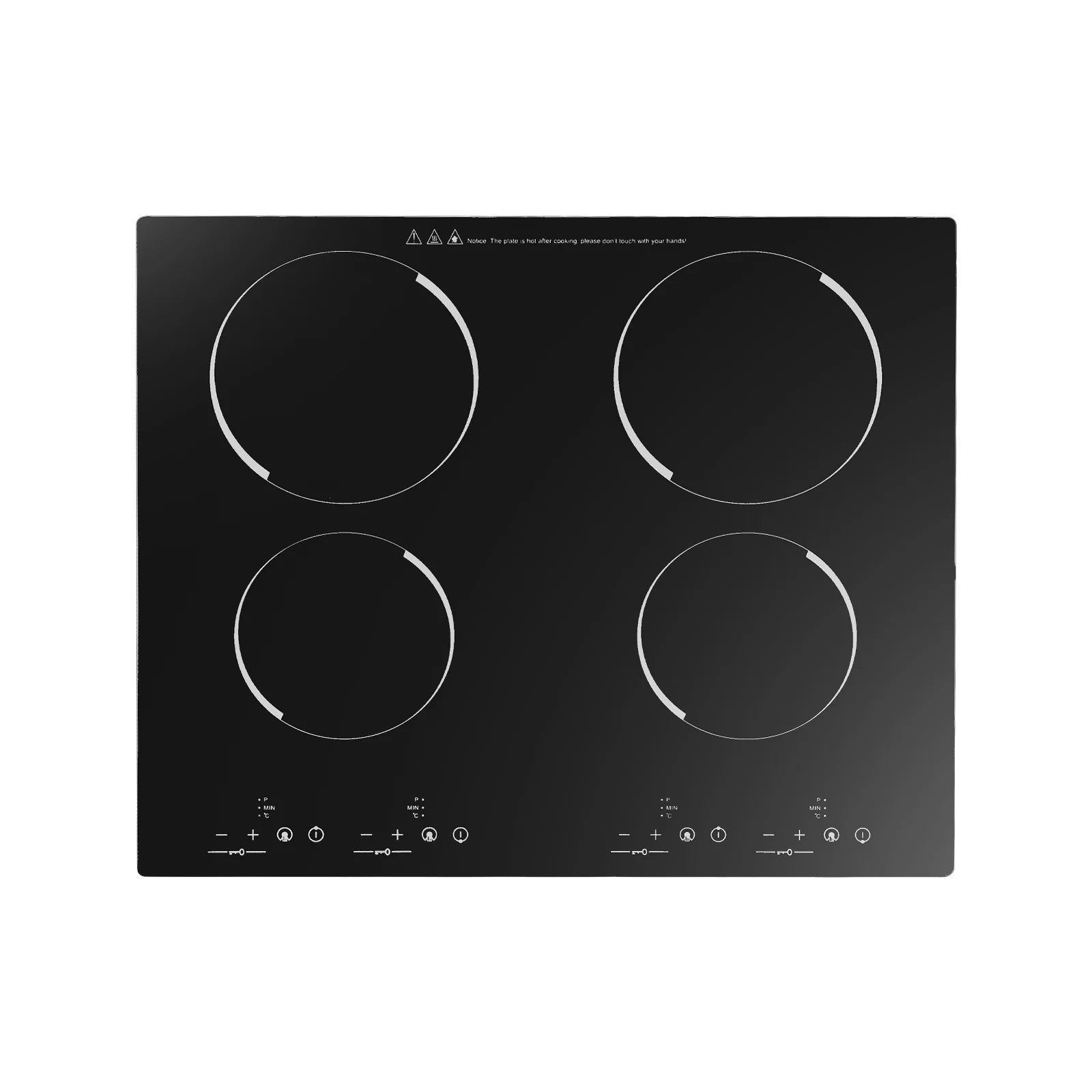 Peakora Electric Cooktop, Built-in Cooktop 3000W, Electric Stove Top with 4 Electric Burners, 9 Heating Level, Kid Safety Lock, Sensor Touch Control, 110V