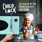 Nostalgia Retro Microwave Oven - 1.1 Cu Ft & 1000-Watt Countertop Size with Glass Turntable, Child Safety Lock, 8 Auto-Cook Programs & Digital Clock - Black