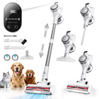 Homeika Cordless Vacuum Cleaner, 300W 23KPa Powerful Suction Vacuum with LED Display, 3 Suction, 48mins Runtime, Lightweight Stick Cleaner with Sofa Brush for Hard Floor/Carpet/Pet Hair/Car, Black