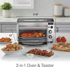 2-in-1 Countertop Toaster Oven and Long Slot 2 Slice Toaster, 60 Minute Timer and Automatic Shut Off, Shade Selector, Stainless Steel (31156)