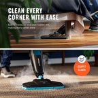 Pursteam ScrubMaster Steam Mop with Dual Scrubbing Head, LED Headlights, Adjustable Steam Control, Anti-Slip Swivel Head, Cable Holder & Upright Lock