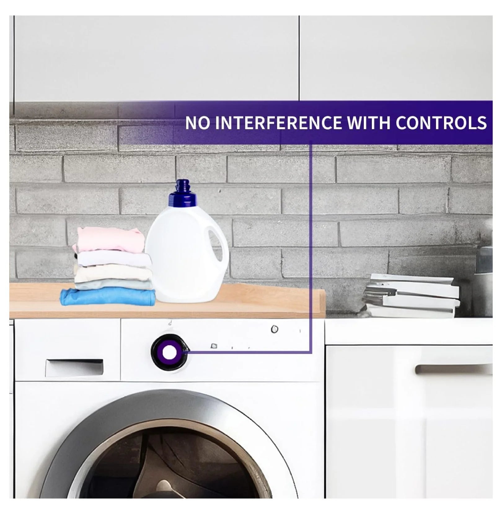 YOSITiuu Washer Dryer 54 inch Countertop with Safety Ledge for Laundry Room Organization, Light Wood, LF-WDCT1C