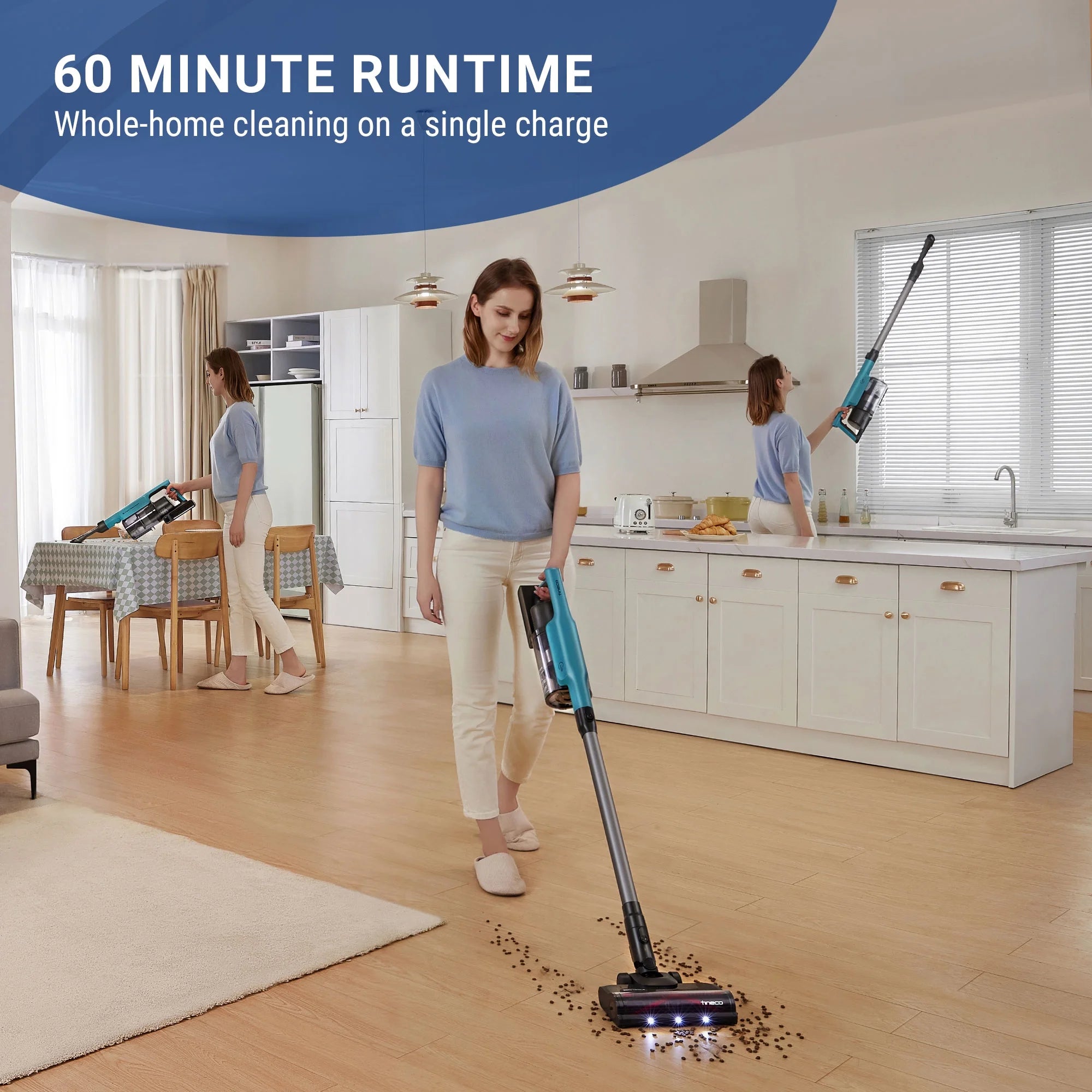 Tineco GO PET Cordless Vacuum with ZeroTangle Brush, 60 min Runtime, 1L Dustbin (GO301)
