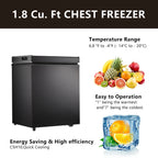 KNDKO 1.8cu.ft. Chest Freezer with Adjustable Temperature, Free Standing Top Open Door Compact Freezer with Removable Basket for Kitchen/Home/Bar/Garage/Office
