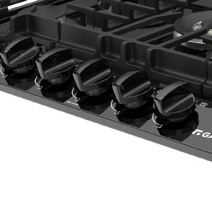 GASLAND 36 in. 5 Burners Black Enamel Gas Cooktop with Griddle, NG/LPG Convertible, PRO GH3365EF