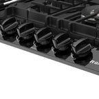 GASLAND 36 in. 5 Burners Black Enamel Gas Cooktop with Griddle, NG/LPG Convertible, PRO GH3365EF