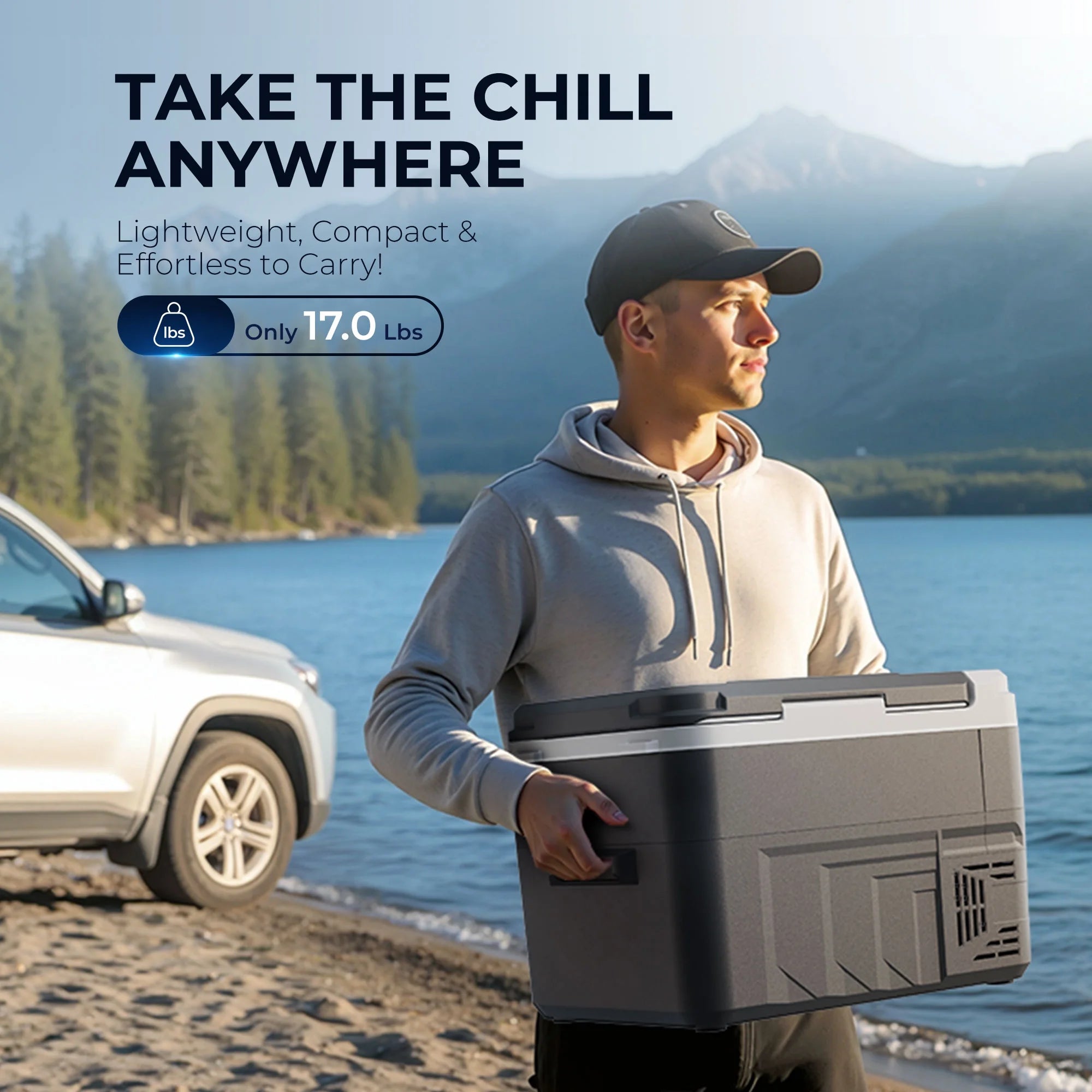 Simzlife 12 Volt Refrigerator, 11 Quart (10L) Car Fridge with APP Control, Car Refrigerator -4�H~68�H, Portable Freezer for RV, Camping, Travel