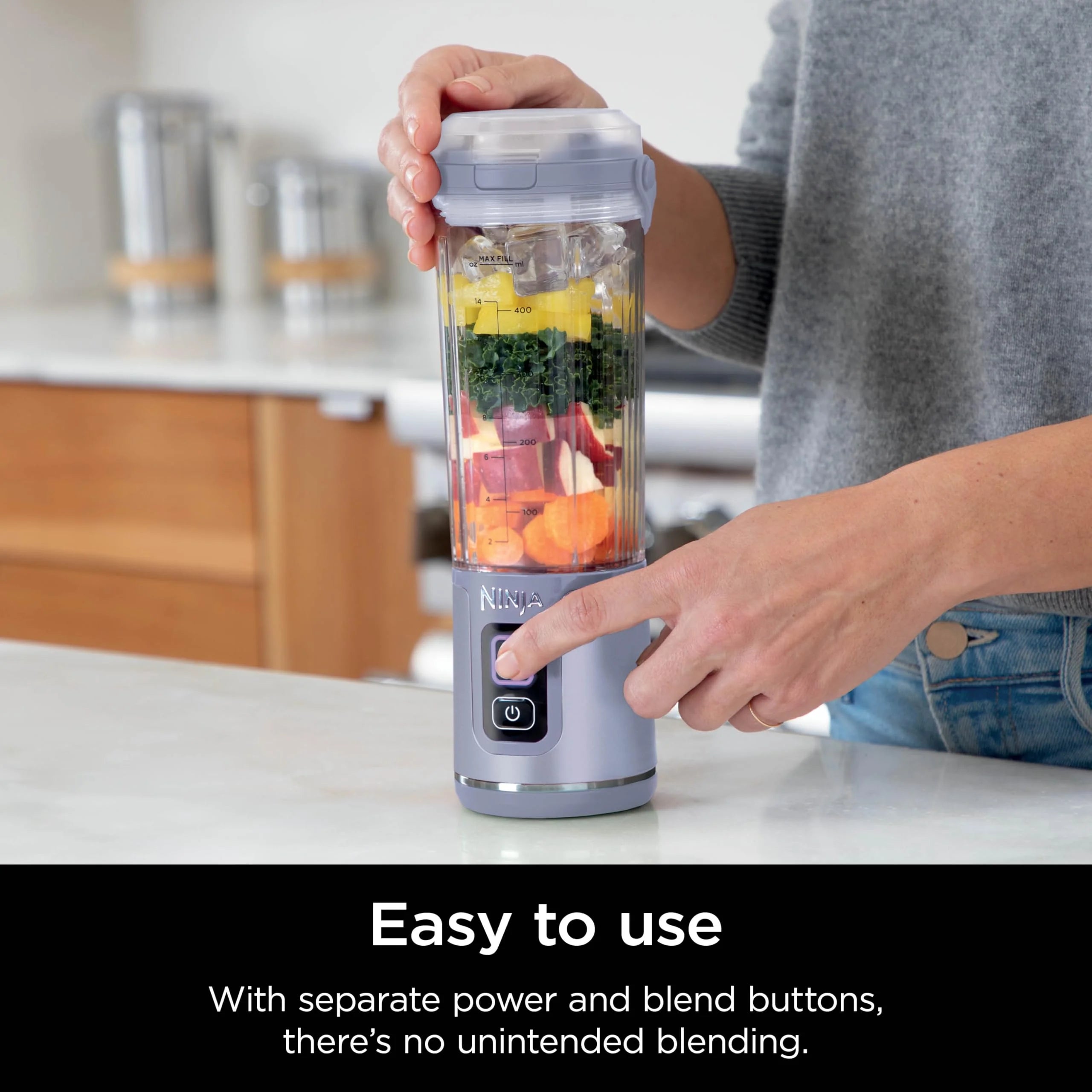 Ninja Blast Portable Blender, Cordless, 18oz. Vessel, Personal Blender for Shakes & Smoothies, BPA Free, Leakproof Lid & Sip Spout, USB-C Rechargeable, Dishwasher Safe Parts, Metallic Purple,