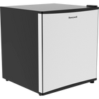 Honeywell Compact Refrigerator 1.6 Cu Ft Mini Fridge with Freezer, Single Door, Low noise, for Bedroom, Office, Dorm with Adjustable Temperature Settings, Stainless Steel