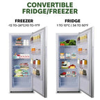 Hamilton Beach 17 cu. ft. Convertible Freezer Refrigerator, Upright Fridge Freezer with Electronic Temperature Control, Energy Efficient White Convertible Fridge - HBFRF1798, White