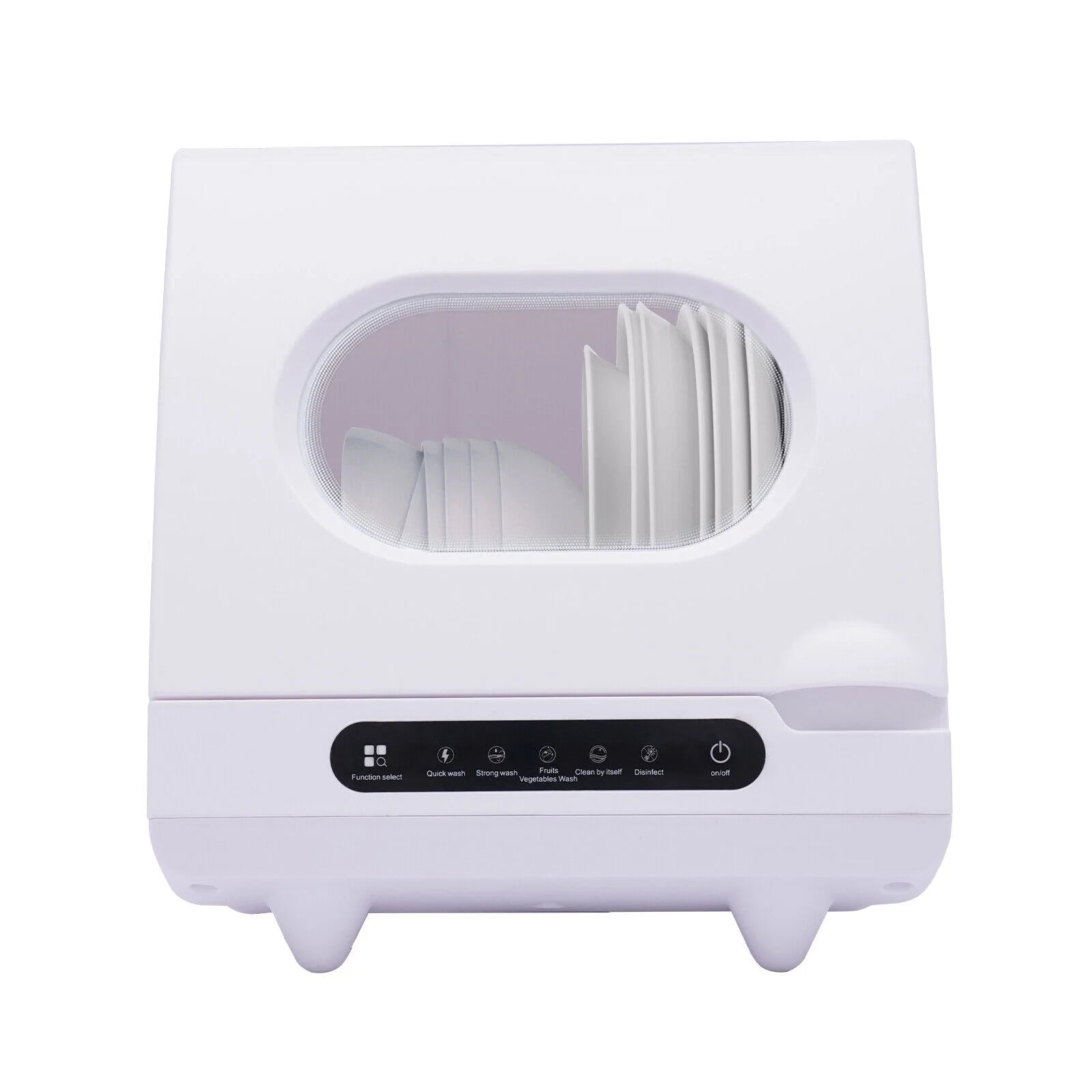 1200W White Portable Tabletop Dishwasher 2-6 Sets, Compact Dishwasher with Tank,Leak-Proof Drying, 360�� Spray Arm, 5 Programmes, for Houses, Flats and Dormitories