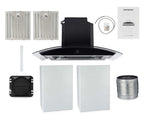 Hauslane|Chef Series WM-639 30-inch Wall Mounted Range Hood | Contemporary Design Professional Suction | Dishwasher Safe Baffle Filters, 3 Speed Settings, Touch Control Panel