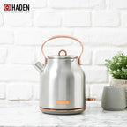 Haden Heritage 1.7 Liter Electric Kettle with 2 Slice Bread Toaster, White