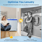 Clickoods 28lbs Portable Washing Machine Twin Tub, Compact Washer with Drain Pump, Semi-Automatic washer dryer combo, Blue