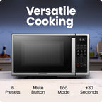Chefman 0.9 Cu ft Countertop Microwave Oven, 900 Watts - Stainless Steel