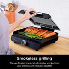 Restored Ninja GR100 Sizzle Smokeless Indoor GrillBundle with 2 Year Enhanced Protection Pack (Refurbished)
