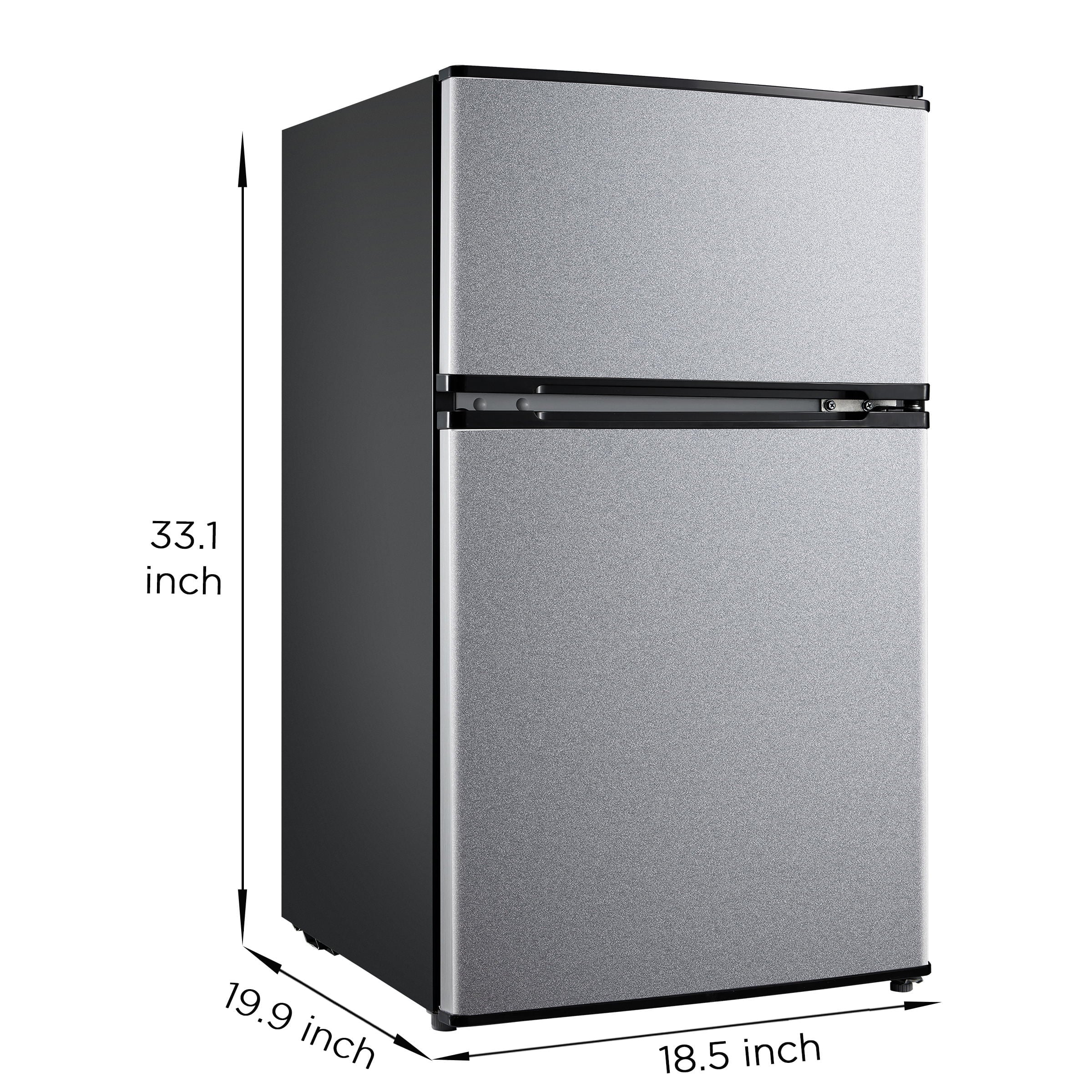 Mainstays 3.2 Cu. ft. 2-Door Refrigerator with Freezer, Stainless Steel Look