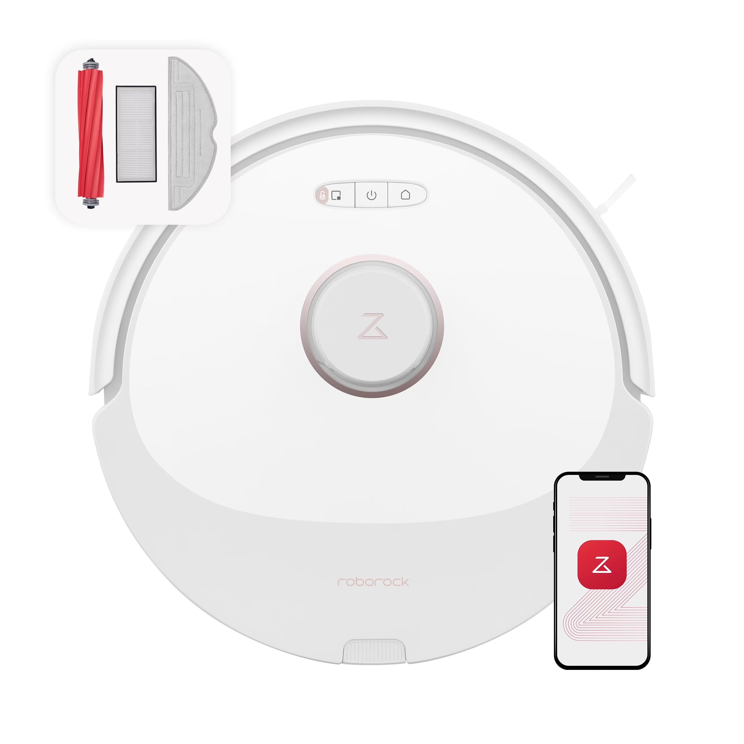 Roborock Q8 Max Robot Vacuum and Mop with Obstacle Avoidance, LiDAR Navigation, 5500Pa Suction Power, and App Control(White)