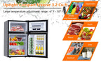 M optimized 3.2 Cu. Ft Mini Fridge with Freezer, Small Refrigerators Double Door, 5 Adjustable Thermostat Settings, Compact Internal Freezer with Crisper Drawer for Apartment Dorm