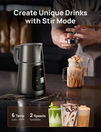 Dreo All-in-1 BaristaMaker Milk Frother, Electric Foam Frother for Latte Art Microfoam and Coffee, 15oz/450ml Automatic Milk Warmer with 30 Drinks, Dishwasher Safe, Dairy/Plant-Based Milk
