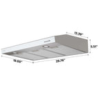 CIARRA Range Hood 30 inch Under Cabinet Ductless Ducted Convertible Slim Stove Vent Hood CAS90575