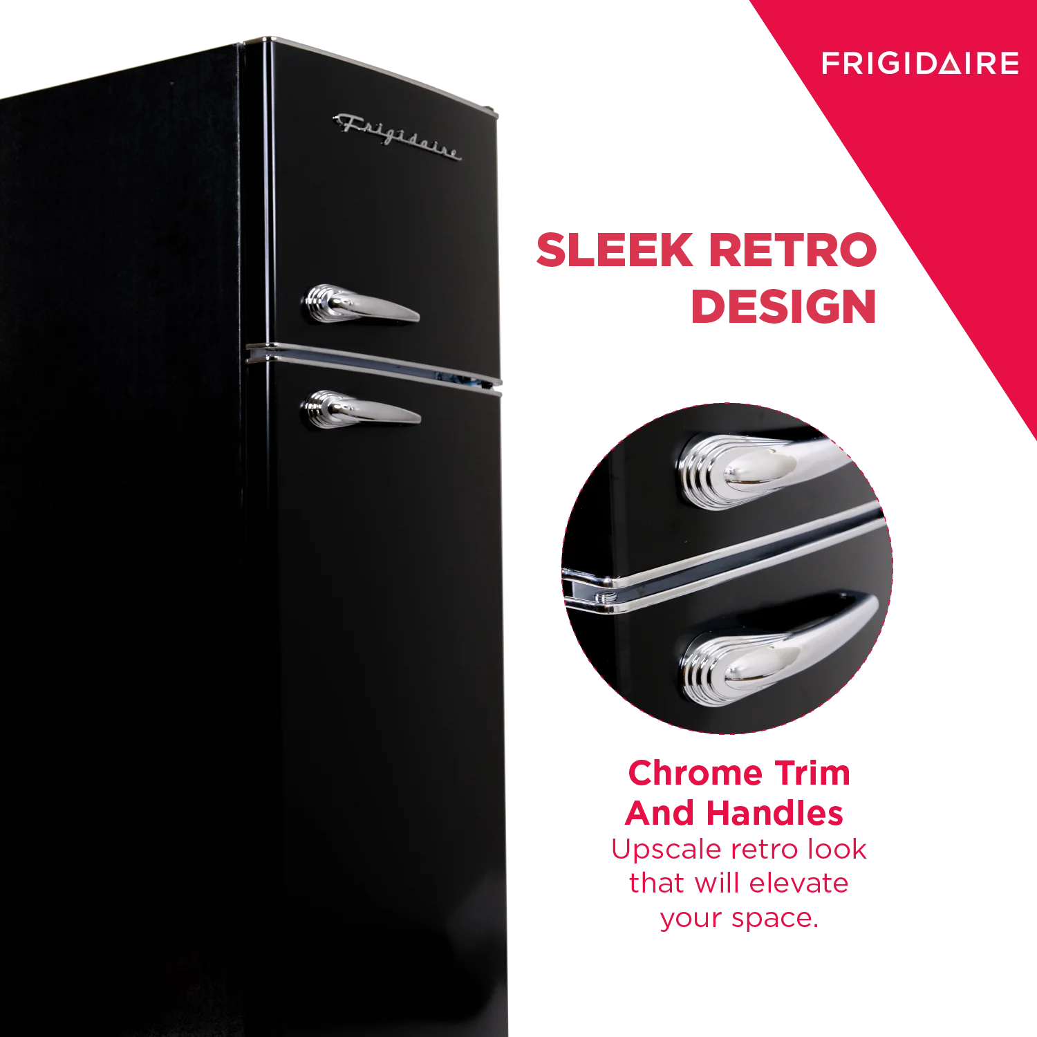 Frigidaire, 7.5 Cu. ft. Top Mount Retro Refrigerator, Black