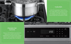 Kenmore 5.6 Cu. Ft. Front-Control 5 Burner Gas Range with Oven, Storage Drawer, Large Window, Dishwasher Safe Cast Iron Grates