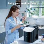 Auseo SS Nugget Countertop Ice Maker with Soft Chewable Ice, 35Lbs/24H, Self-Cleaning, Ice Scoop, Stainless Steel Silver, for Kitchen/Office/Party