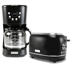 Haden 12 Cup Coffee Maker with 2 Slice Stainless Steel Bread Toaster, White