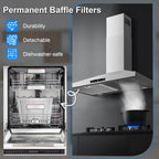 New 30 Inch Stainless Wall-Mounted Kitchen Range Hood 3-Speed Fan Exhaust Vent Gesture/Touch 120V
