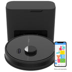 bObsweep Dustin Wi-Fi Connected Self-Emptying Robot Vacuum and Mop, Black