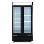 Maxx Cold 36 cuft Double Door Freezer, Black Exterior, Swinging Doors