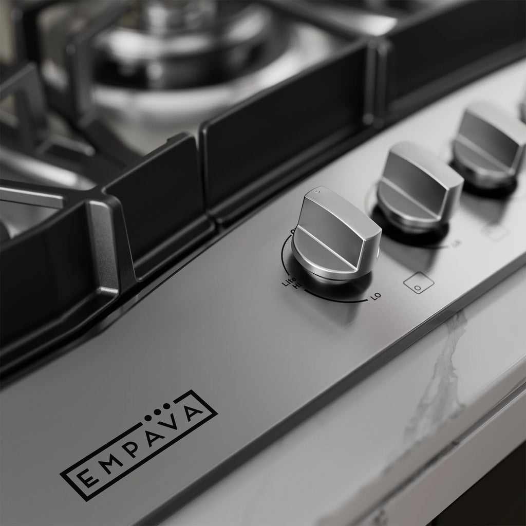 Empava 30 in. Gas Stove Cooktop with 5 3rd Gen Italy Sabaf Sealed Burners in Stainless Steel , EMV-30GC21